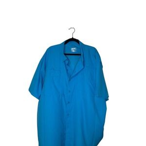 Reel Legends 3X Fishing Shirt Short Sleeve Button Up Blue‎ Vented Outdoors NWT